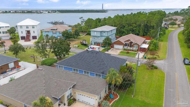 a view of a city and an ocean view