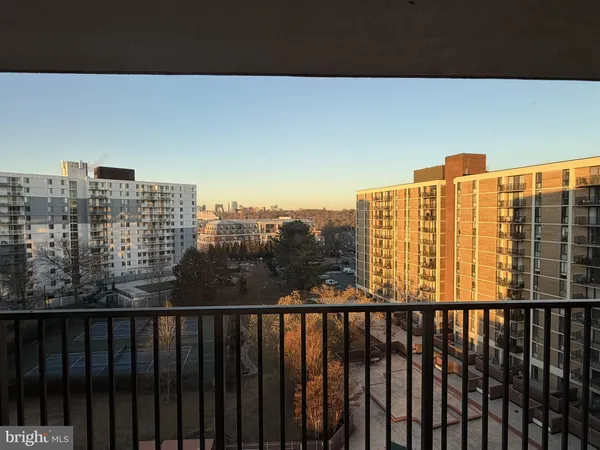 a view of city from a balcony