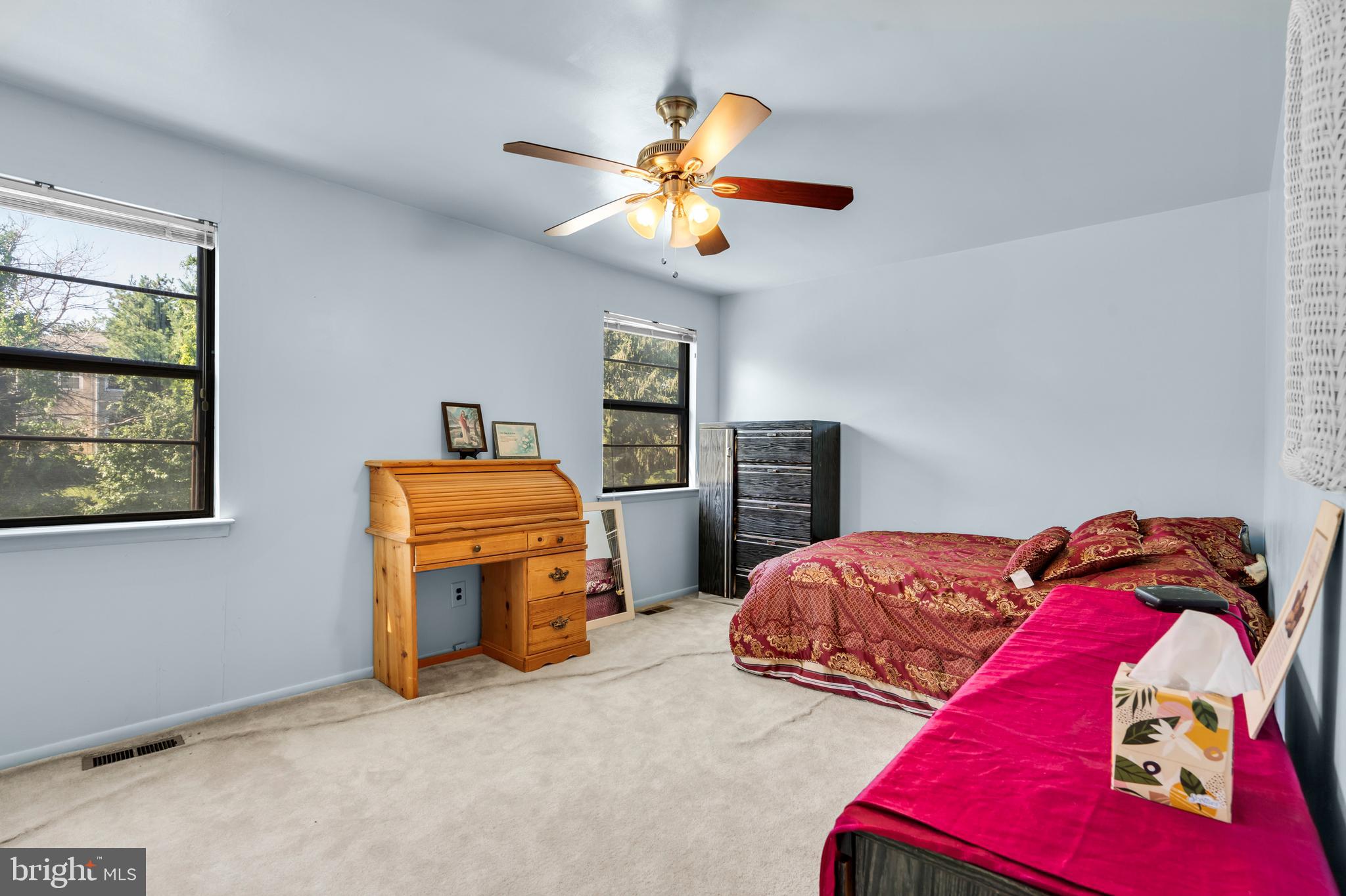 2 West High Ridge Road Cherry Hill, NJ 08003 - Photo 27 of 42 a bedroom with two beds and a chandelier