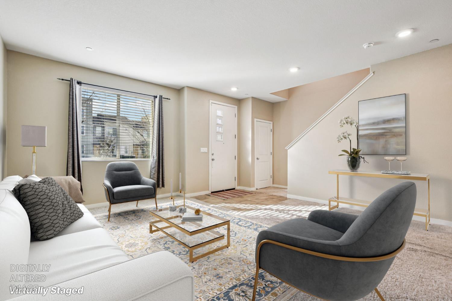 3237 Bridgeway Drive Rancho Cordova, CA 95670 - Photo 3 of 25 1st level: Living room with 1/2 bathroom and garage access.