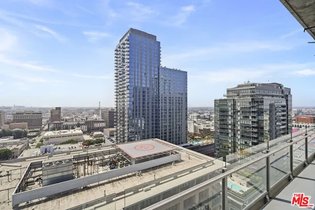 a view of a city with tall buildings