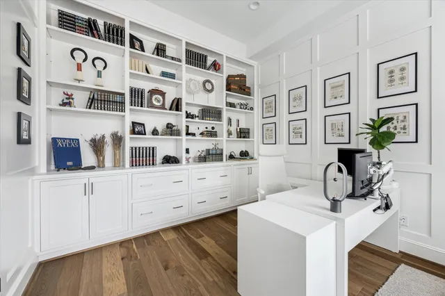 a view of cabinets a washer and dryer