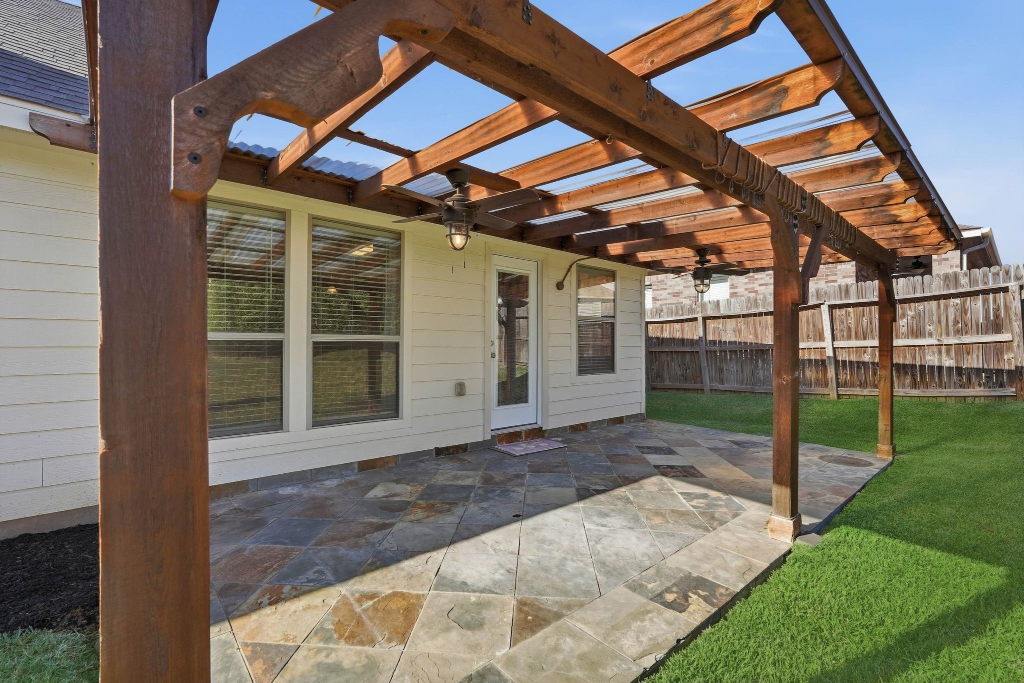 18720 Rosalea Way Montgomery, TX 77356 - Photo 29 of 41 a view of a backyard with wooden fence