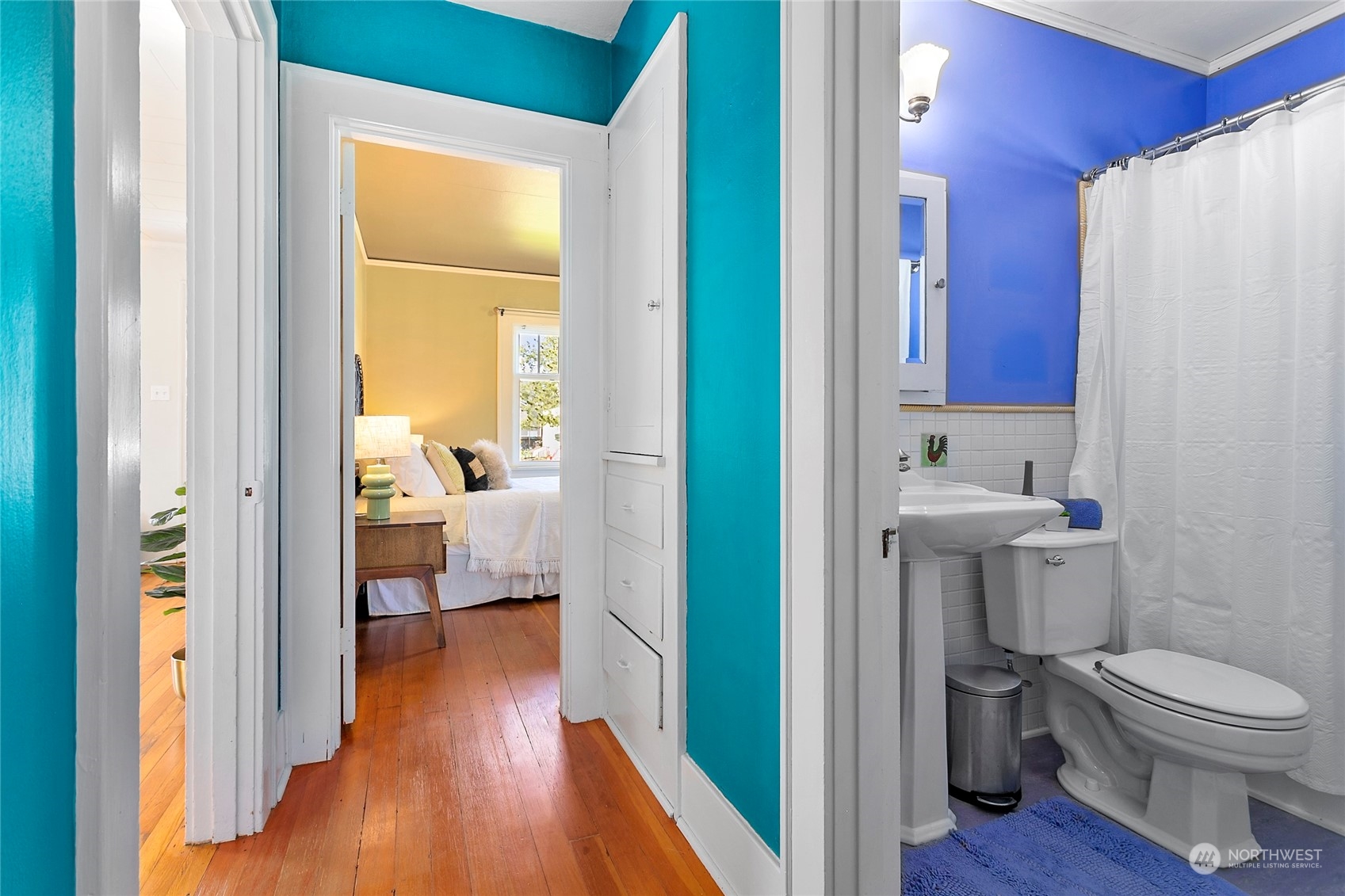2404 I Street Bellingham, WA 98225 - Photo 21 of 38 a bathroom with a sink toilet and a shower