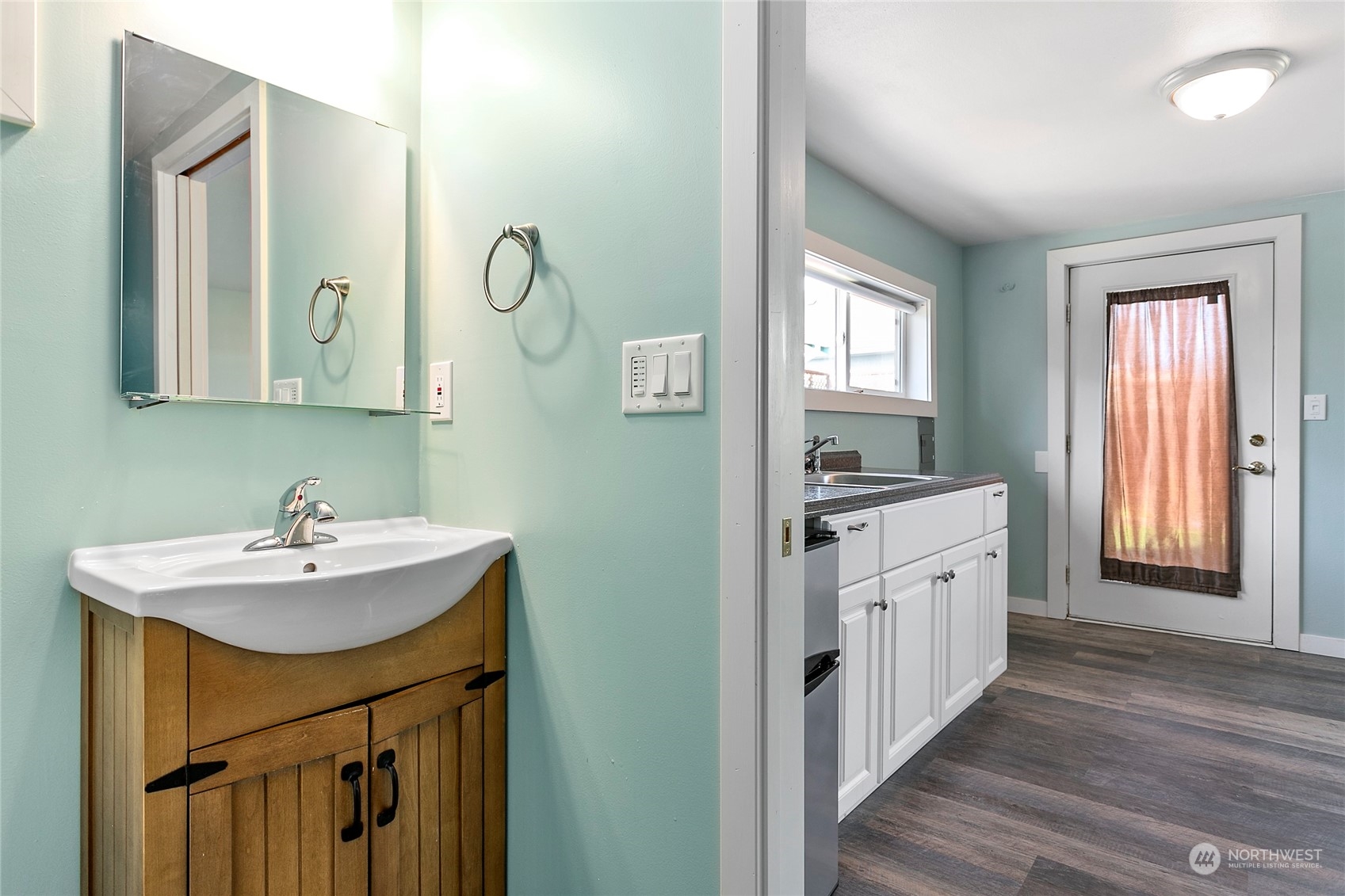 2404 I Street Bellingham, WA 98225 - Photo 33 of 38 a bathroom with a sink and a mirror