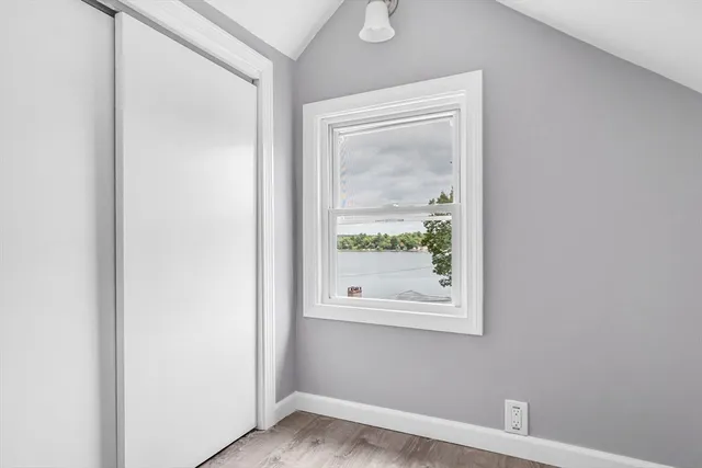 a view of a small space with window