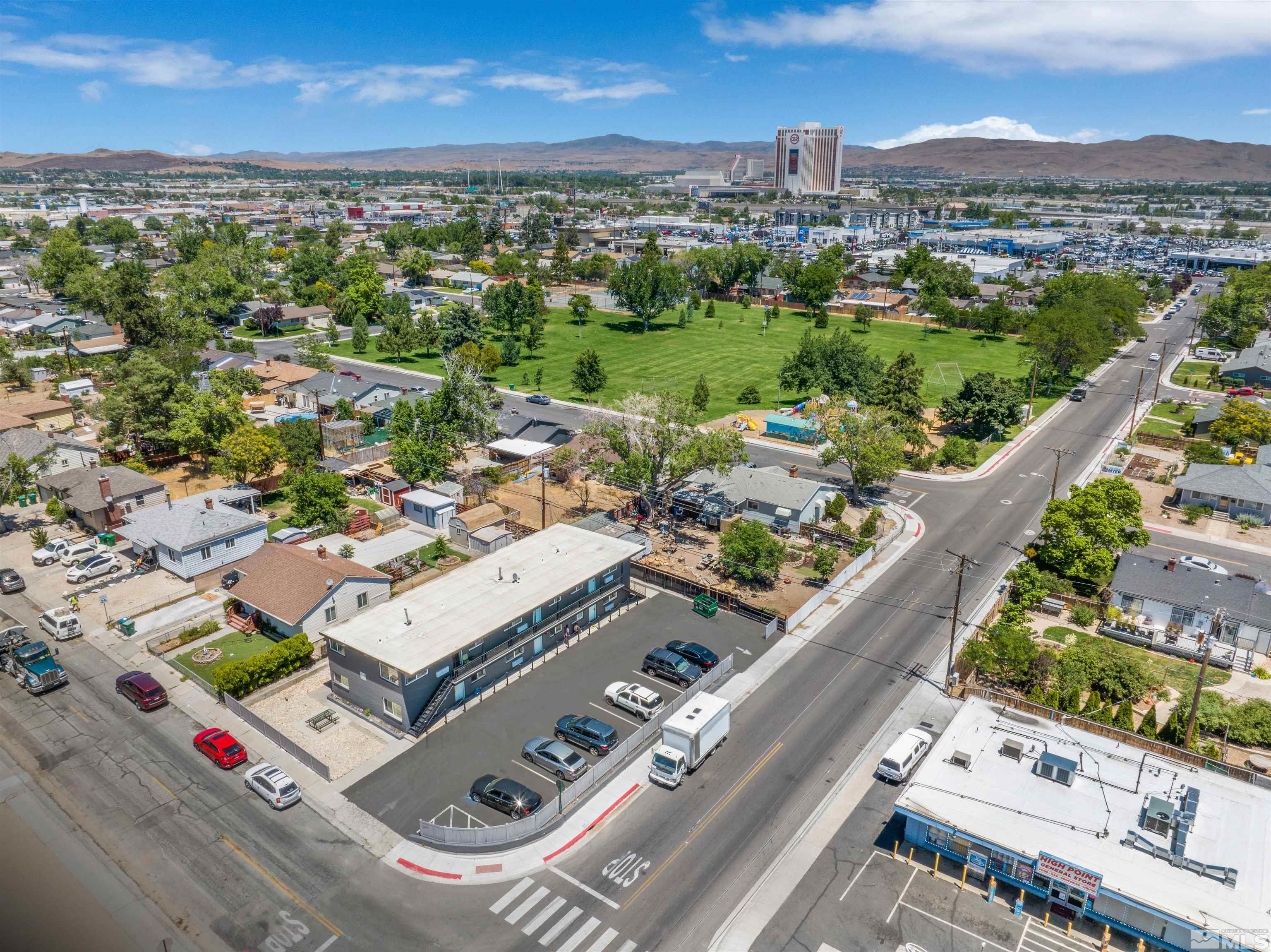 1101 East Taylor Street Reno, NV 89502 - Photo 4 of 17 an aerial view of a city with lots of residential buildings