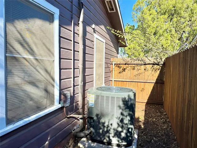 a view of balcony with wooden floor