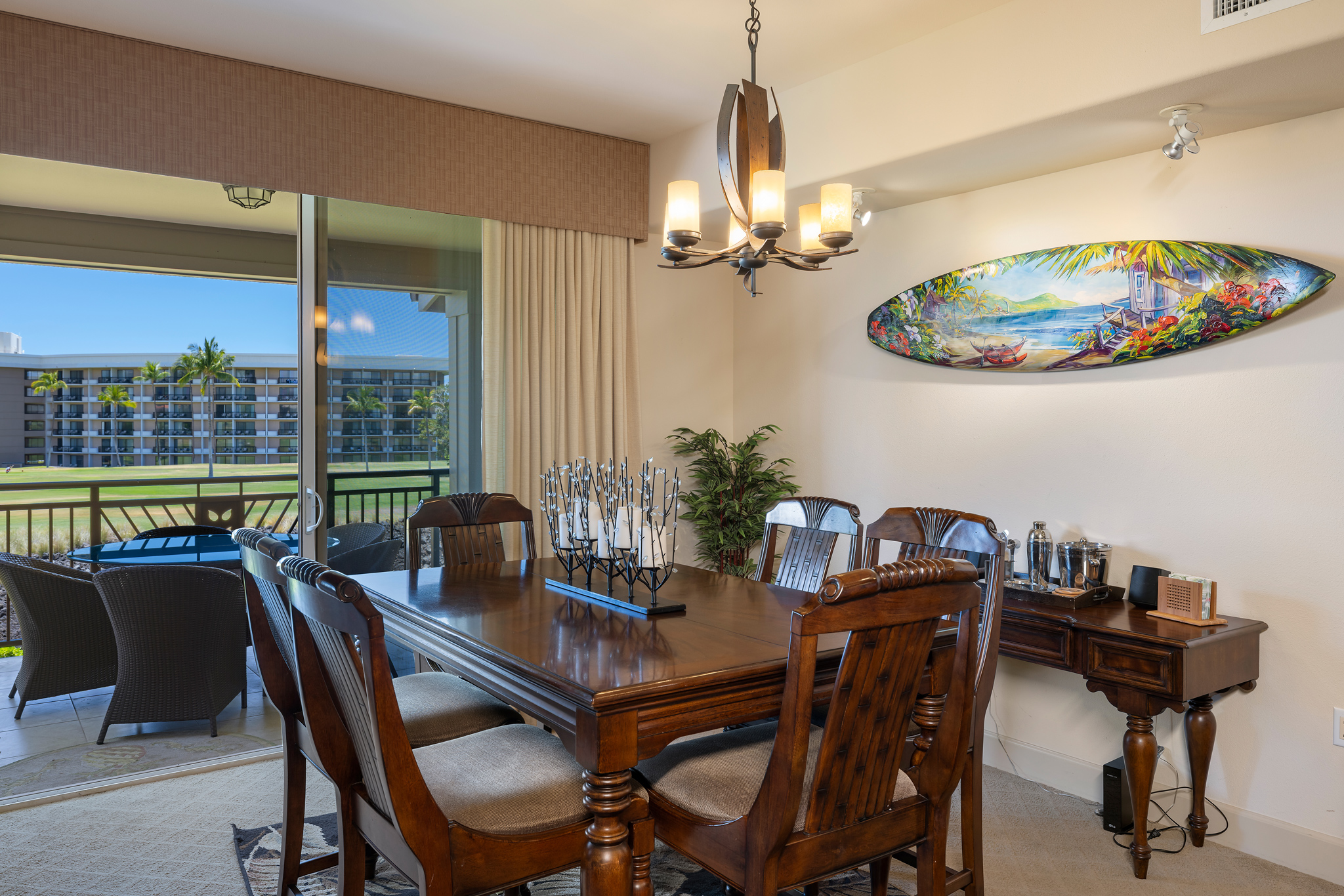 69-1033 Nawahine Place, Unit 4G Waikoloa, HI 96738 - Photo 8 of 26 a view of a dining room with furniture window and outside view