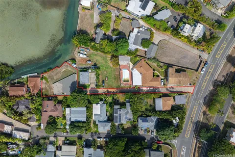 an aerial view of a houses