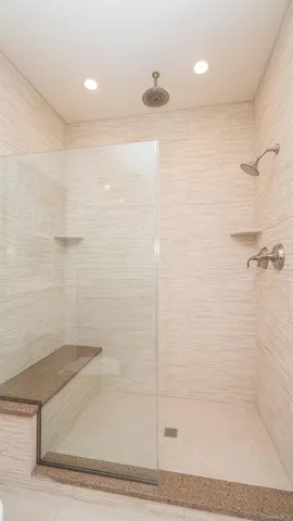 a bathroom with a shower