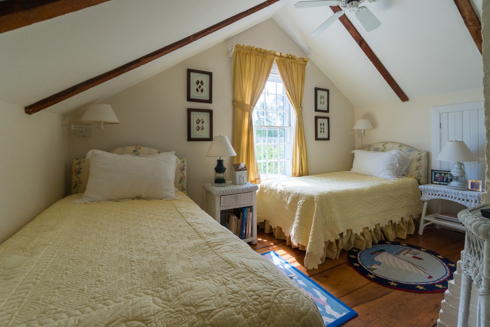 37 Union Street Nantucket, MA 02554 - Photo 18 of 25 a bedroom with bed and a large mirror on the dresser