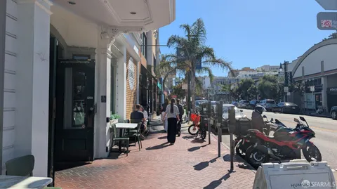 a view of a chairs and tables in patio