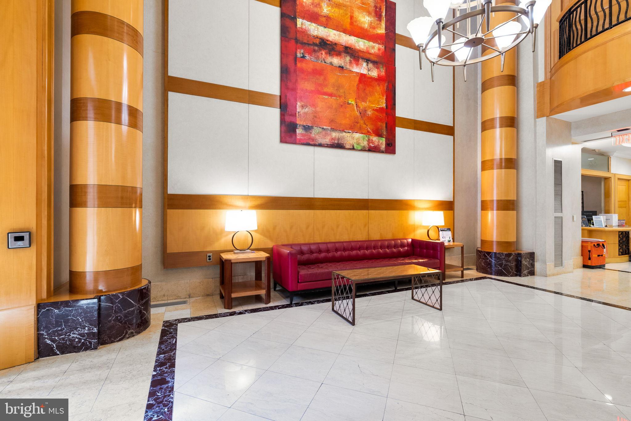 631 D Street Northwest, Unit 1129 Washington, DC 20004 - Photo 24 of 36 Elegant lobby with striking art and design.