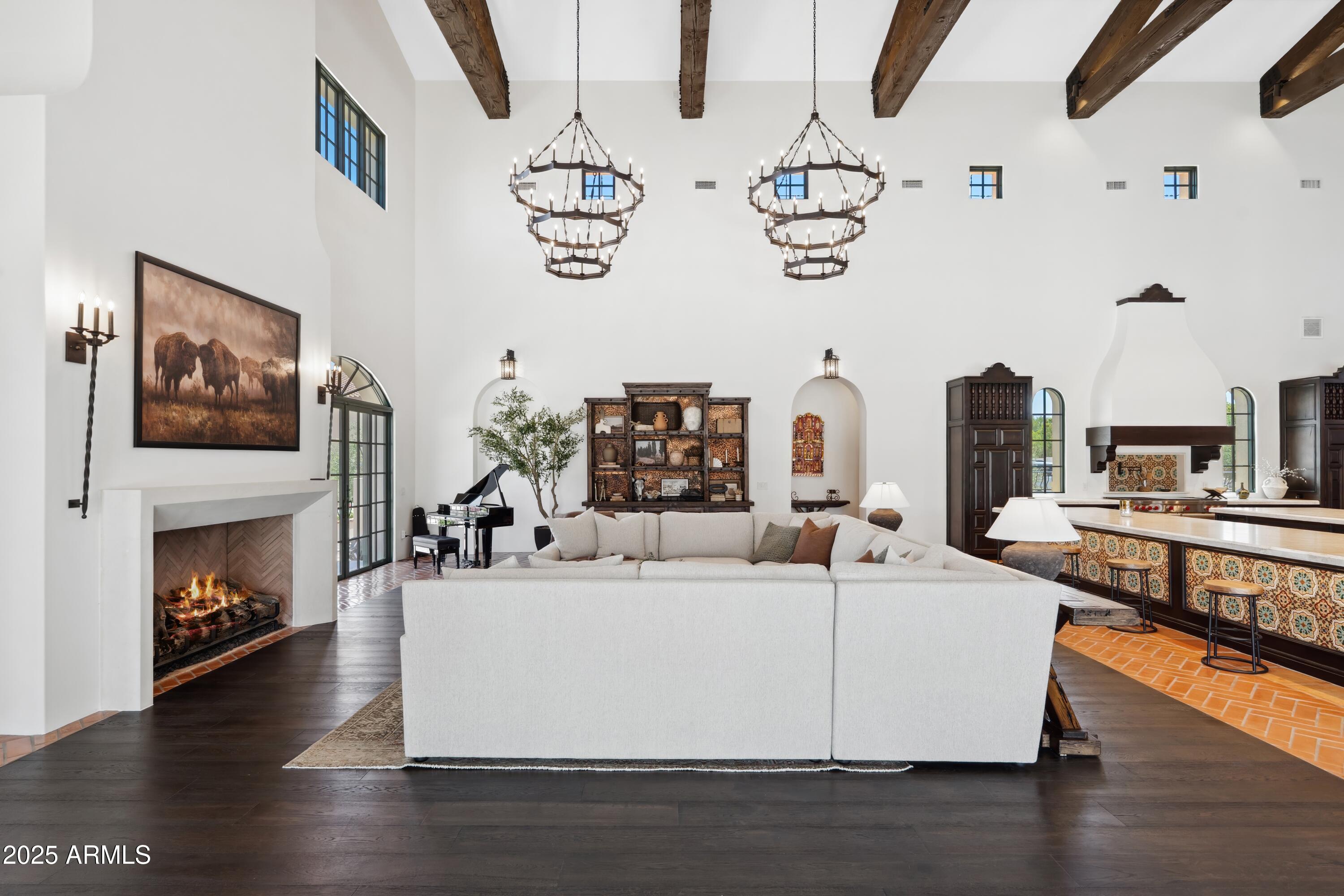 21868 East Stacey Road Queen Creek, AZ 85142 - Photo 29 of 146 a living room with fireplace furniture and a wooden floor