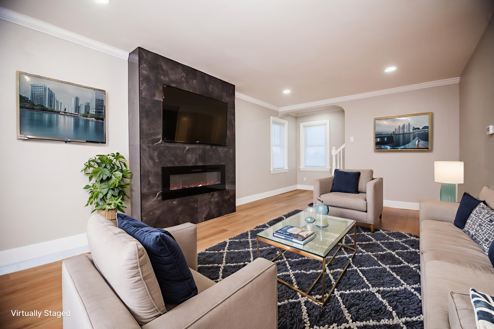 1156 West 102nd Street Chicago, IL 60643 - Photo 12 of 29 a living room with furniture and a flat screen tv
