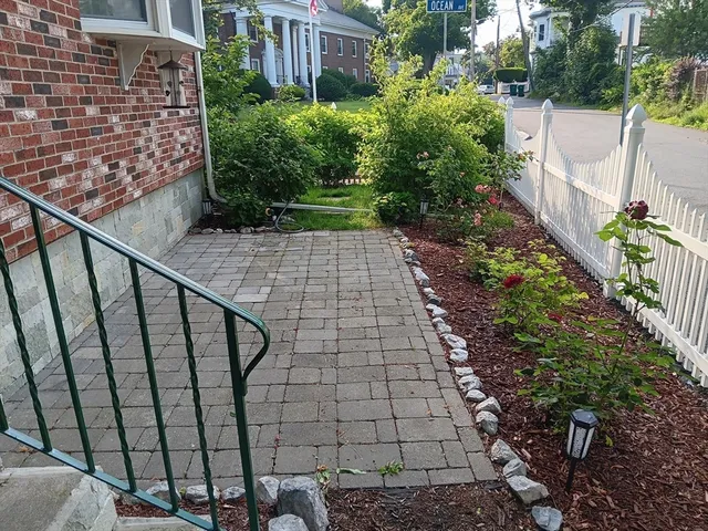 a view of a backyard