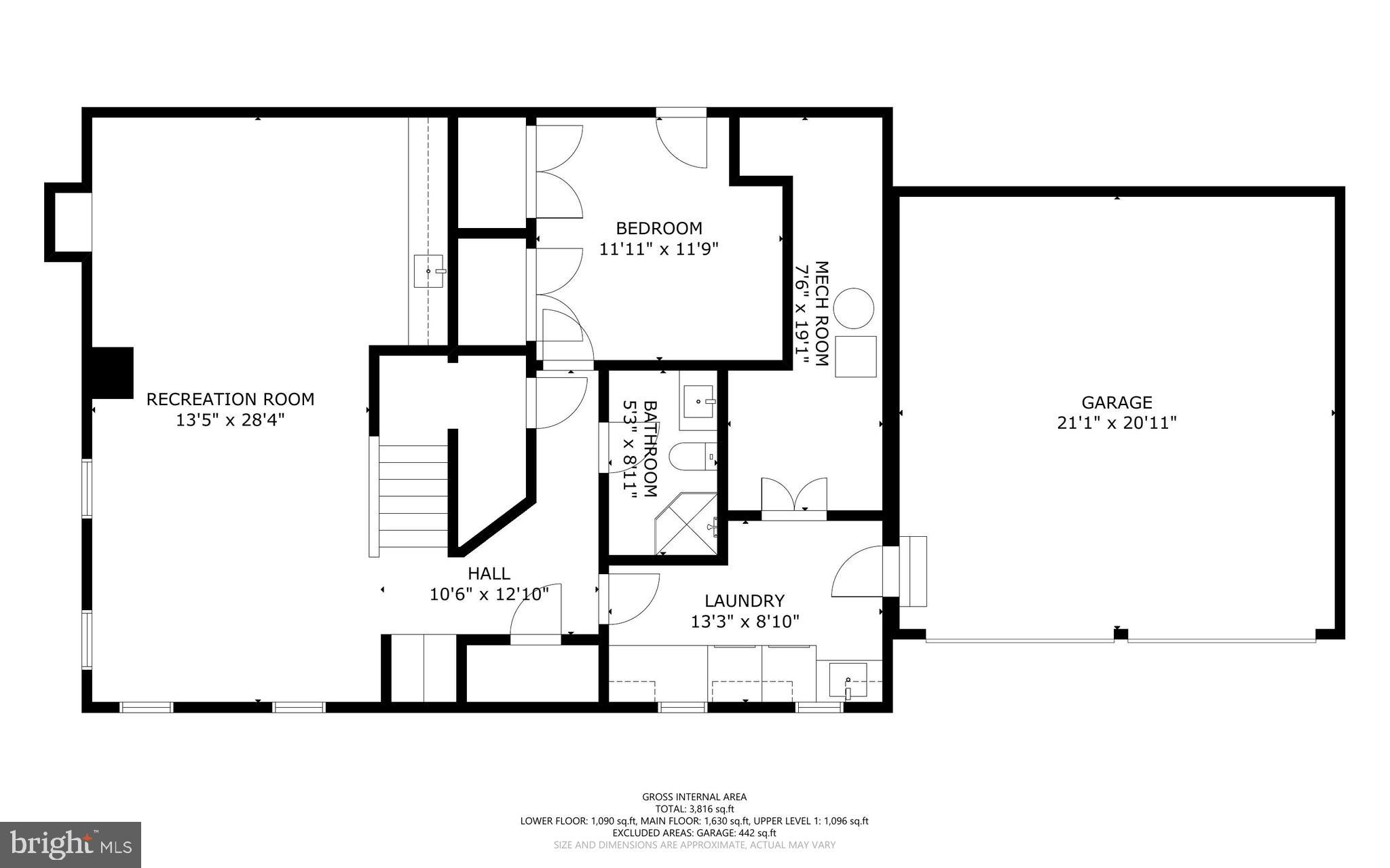 3106 Russell Road Alexandria, VA 22305 - Photo 62 of 62 Lower-Level Floor Plan Including Garage