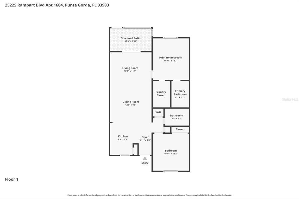25225 Rampart Boulevard, Unit 1604 Punta Gorda, FL 33983 - Photo 41 of 41 a picture of a floor plan