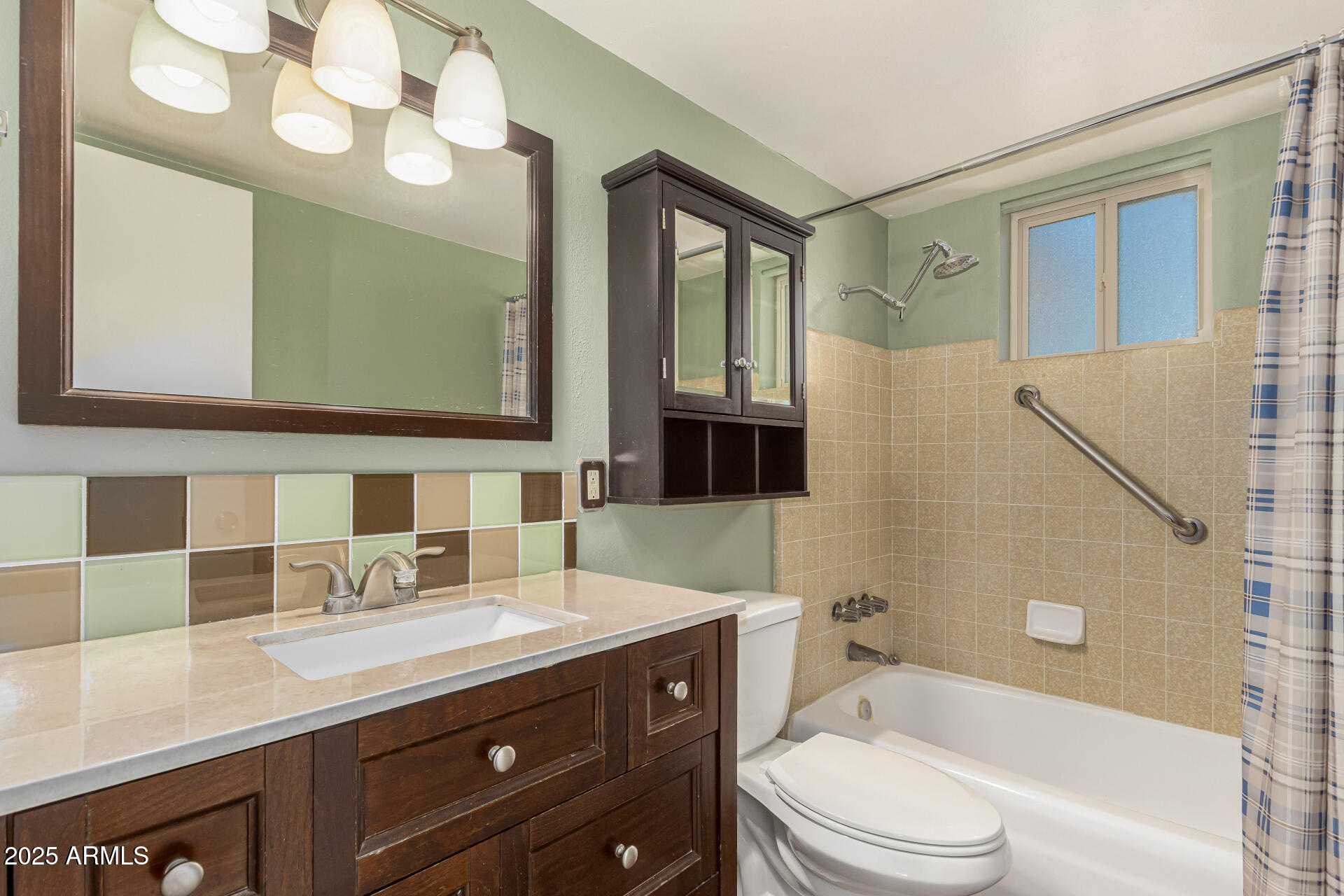 1206 South Grand Drive Apache Junction, AZ 85120 - Photo 17 of 26 a bathroom with a sink a toilet a mirror and shower
