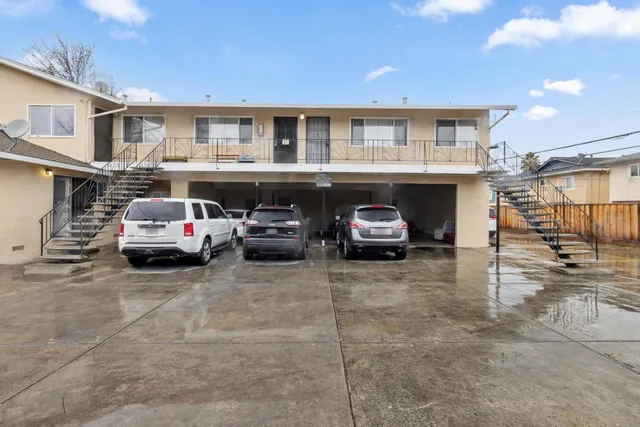 a car parked in front of a building