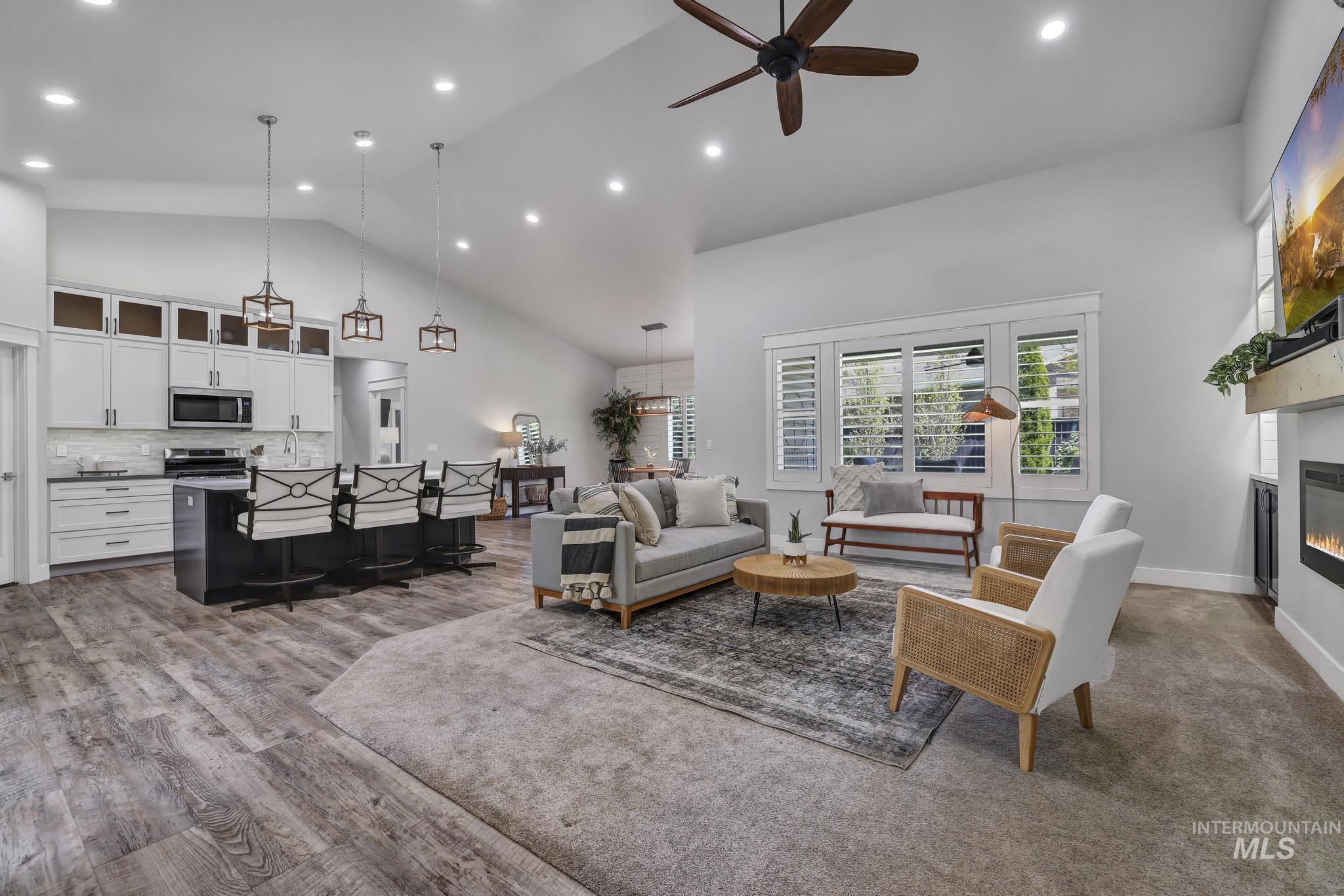1937 Tamarack Loop Twin Falls, ID 83301 - Photo 10 of 50 Vaulted ceilings featuring recessed lighting and a ceiling fan