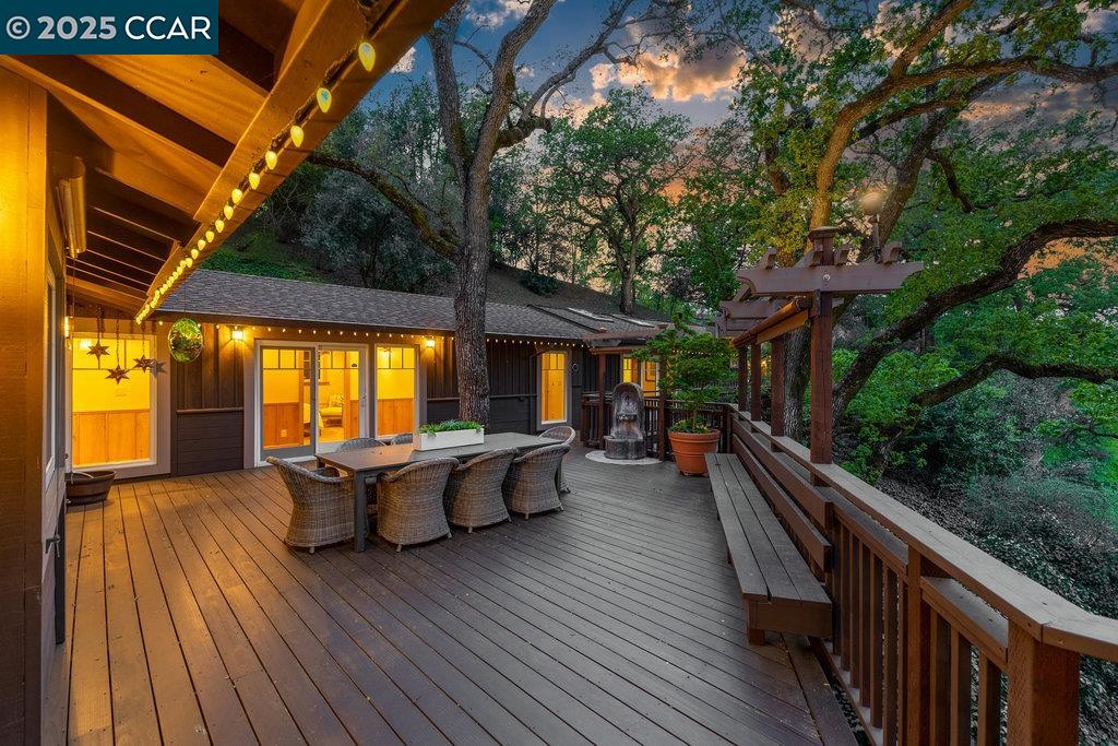 1111 Stone Valley Road Alamo, CA 94507 - Photo 29 of 47 a view of balcony with chairs and wooden fence