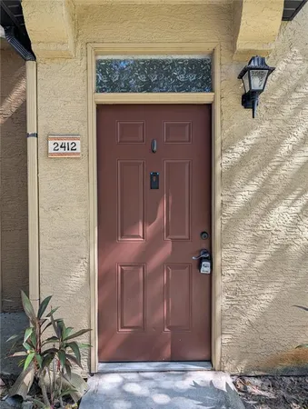 a view of front door of house