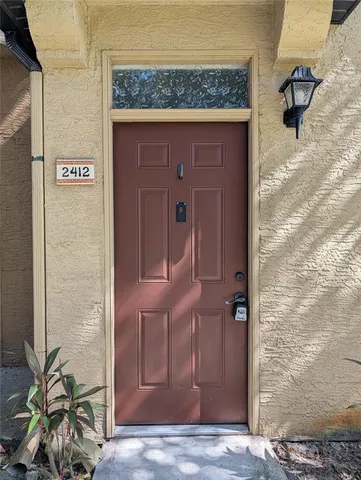 a view of front door of house