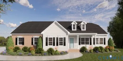 a front view of a house with garden and porch