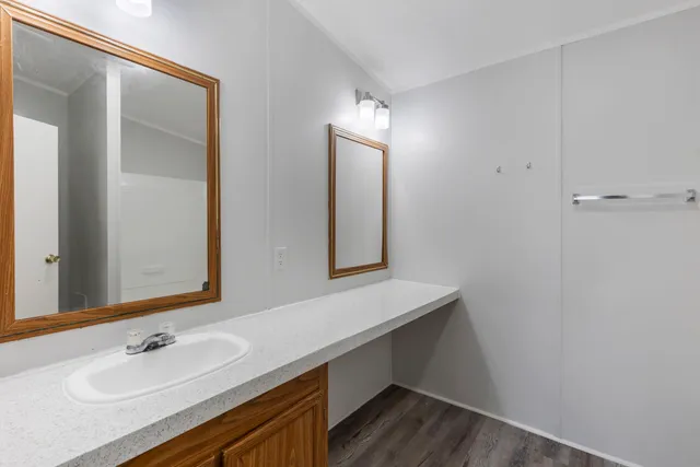 a view of small space with racks on the wall