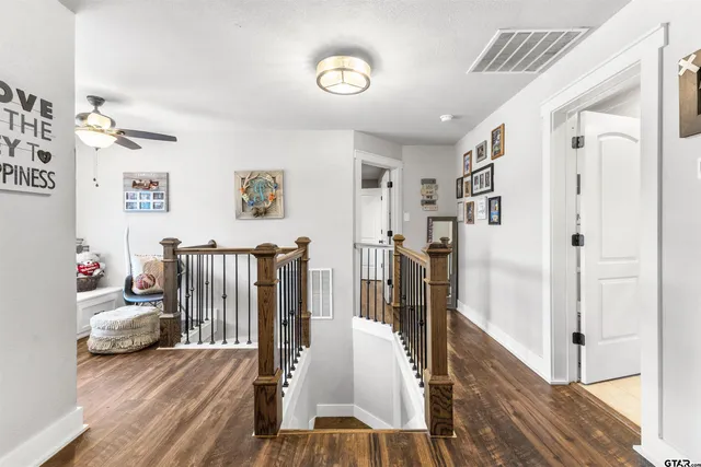 a view of a living room and entryway