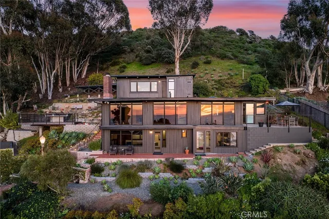 a living room with a large window