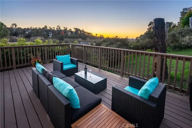 a view of a patio on the roof deck