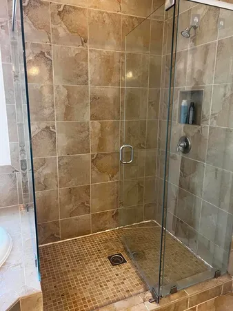 a bathroom with a shower