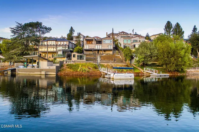 a view of lake and city