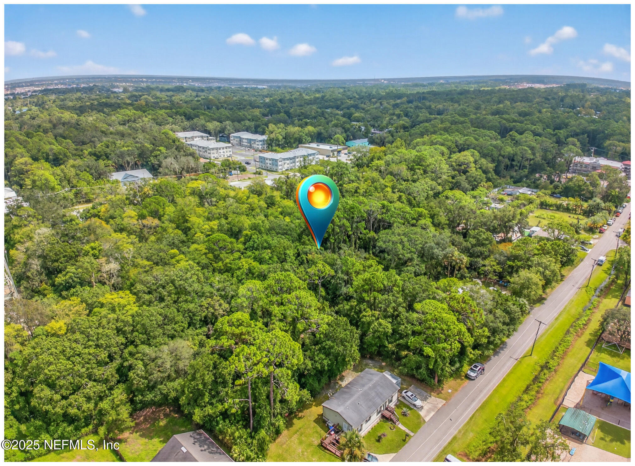933 John Street St. Augustine, FL 32084 - Photo 18 of 19 a aerial view of a house with a garden and space