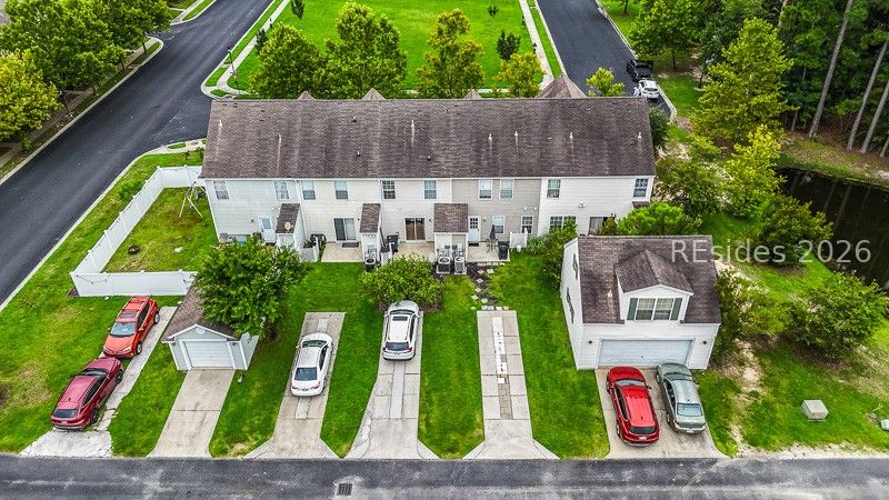 406 Park Side Way Bluffton, SC 29909 - Photo 29 of 39 Rear Aerial - Rear elevation and private patio