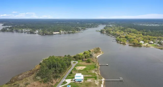 a view of a lake with a city