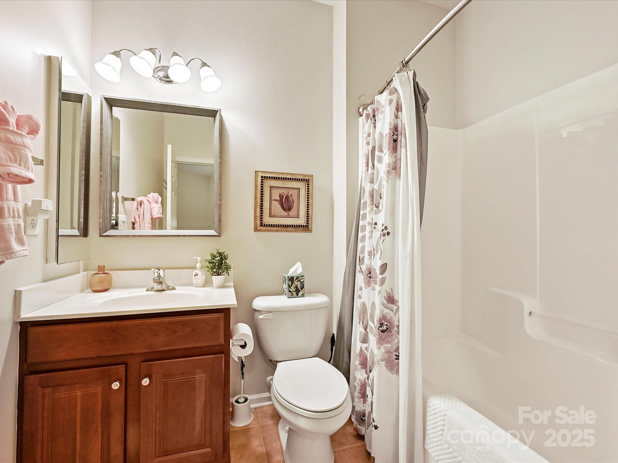 405 Armour Street Davidson, NC 28036 - Photo 25 of 33 a bathroom with a toilet a sink and a mirror