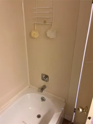 a bathroom with a tub