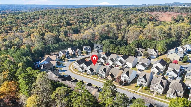 an aerial view of multiple house