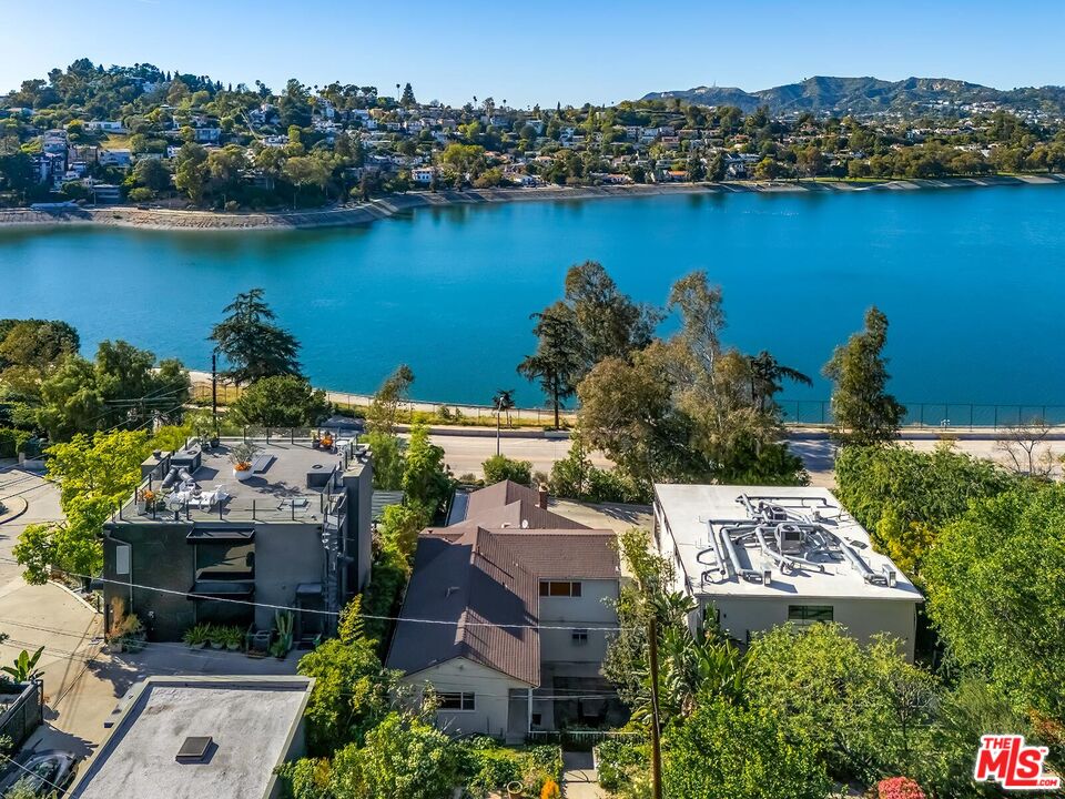 2106 Rockford Road Los Angeles, CA 90039 - Photo 7 of 66 an aerial view of a house with a lake view