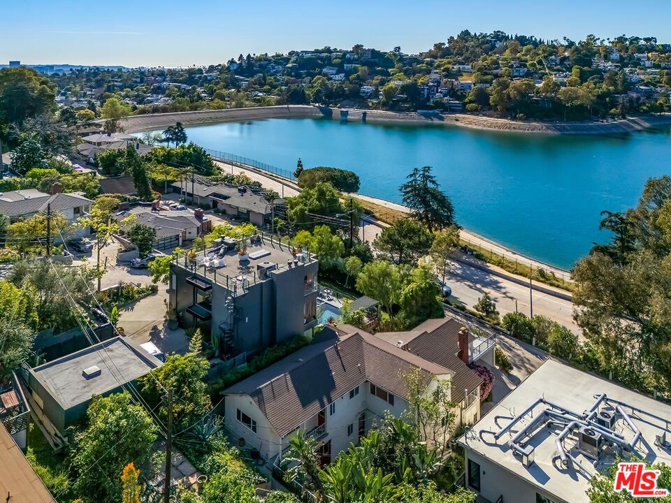 2106 Rockford Road Los Angeles, CA 90039 - Photo 8 of 66 an aerial view of a house with a lake view