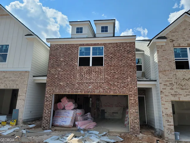 a front view of a house with a fireplace