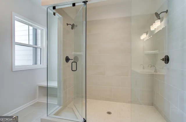 a bathroom with a shower