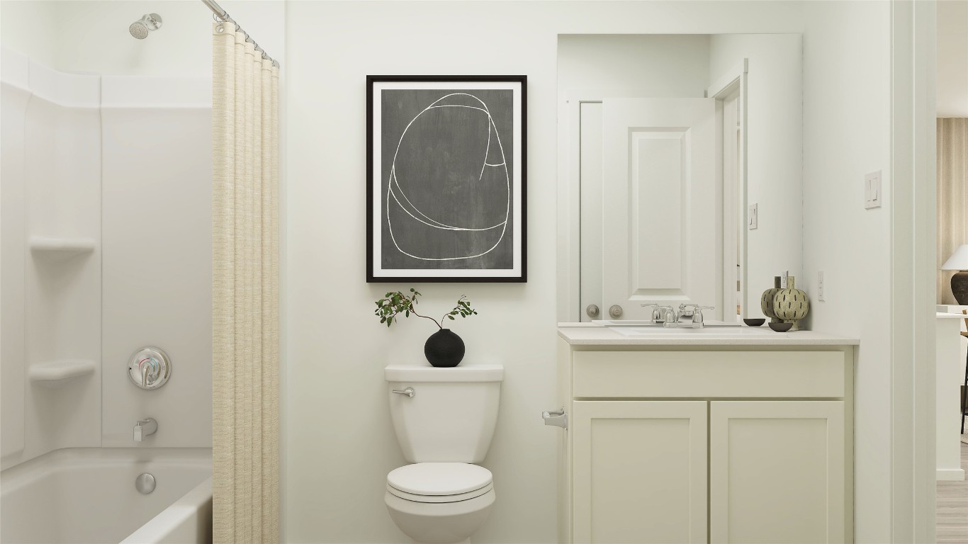 543 Paris Street Maxwell, TX 78656 - Photo 20 of 25 a bathroom with a sink a toilet and shower