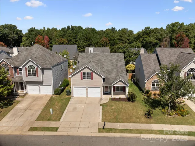an aerial view of a house