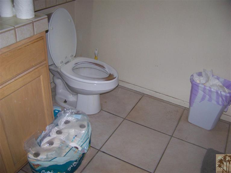 68220 Santelmo Road Cathedral City, CA 92234 - Photo 16 of 21 a bathroom with a toilet and a mirror