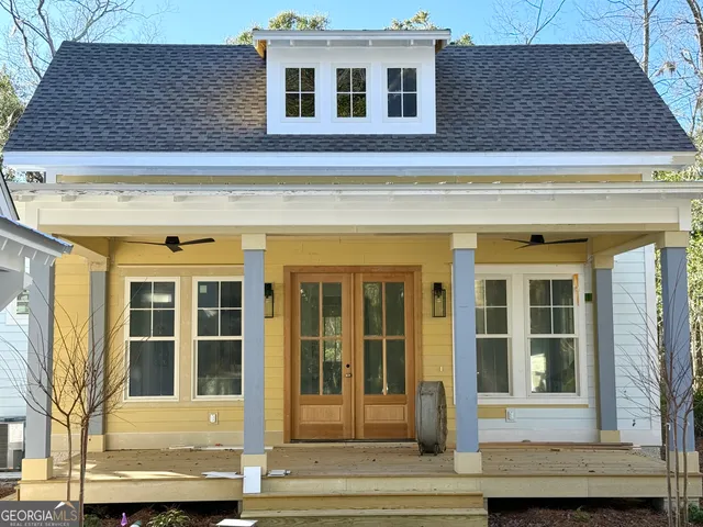 a view of brick building